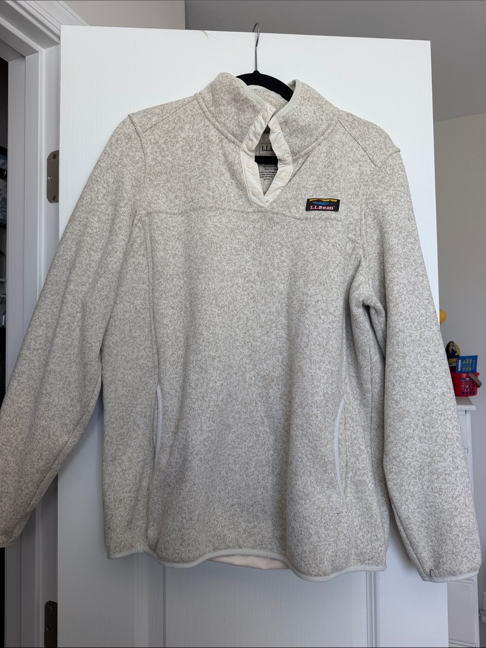 L.L. Bean Men’s Oatmeal Zip-Up Fleece Pullover